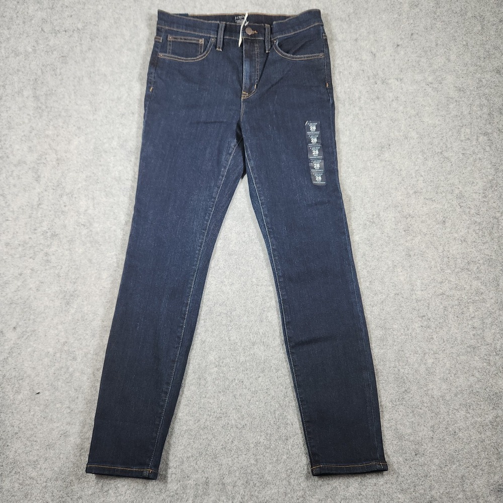 J Crew Jeans Womens 28 9" Mid Rise Skinny Dark Wash Denim Blue